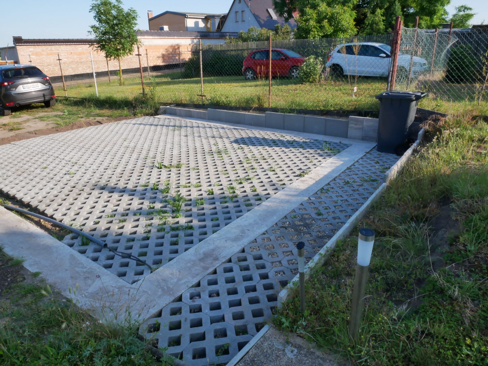 Das vorbereitete Fundament vor dem Aufbau